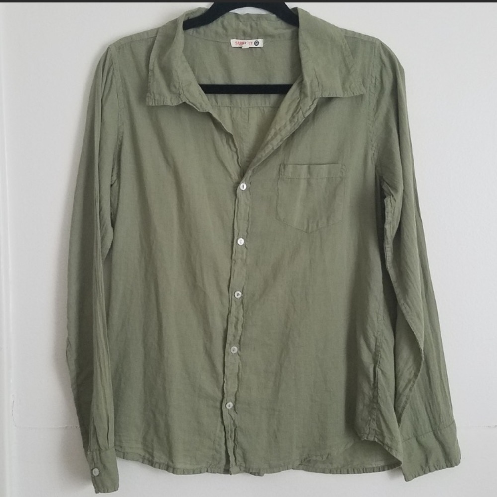 Anthro Sundry 100% Cotton Button Down Blouse